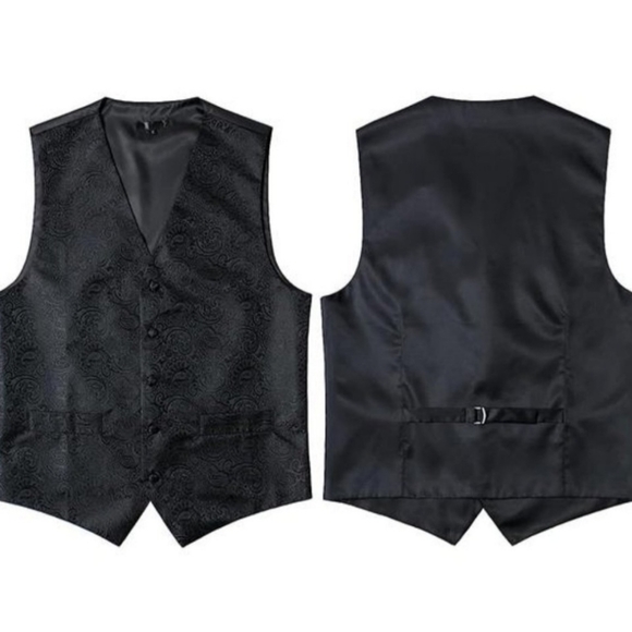 GIOBERTI Classic 4pc Jacquard Paisley Vest Set Black Size 2X - Picture 5 of 6